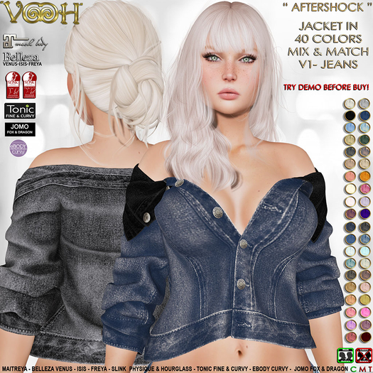 " VOOH " AFTERSHOCK JACKET V1 JEANS 40 COLORS MIX & MATCH (ADD)