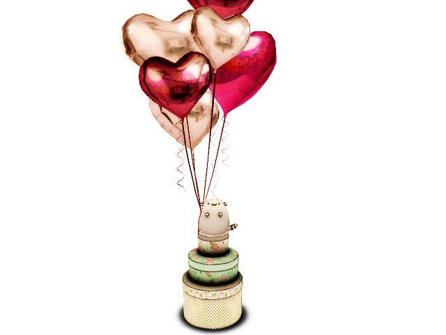 [AE] Gift Box Shop- Bundle of Balloons with Cat Plushie B
