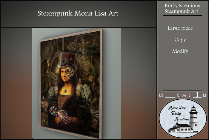 KINKY KREATIONS MONA LISA STEAMPUNK ART BOXED