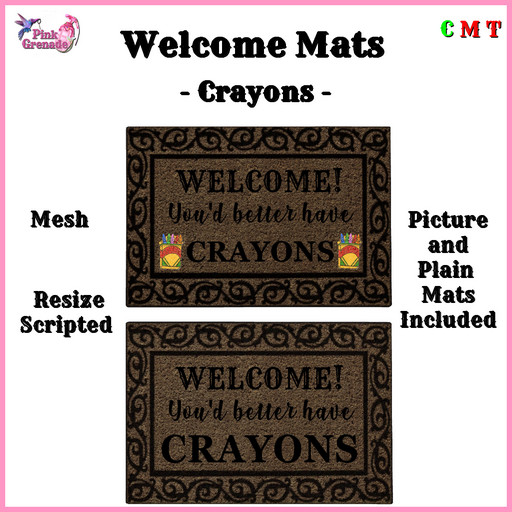 .:{Pink Grenade}:. Welcome Mat - Crayons  (add)