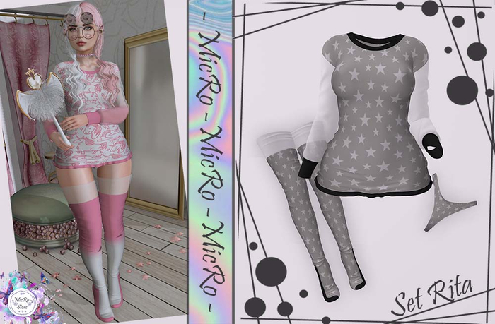 - MicRo - Set Rita Stars Grey