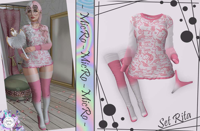 - MicRo - Set Rita White Pink