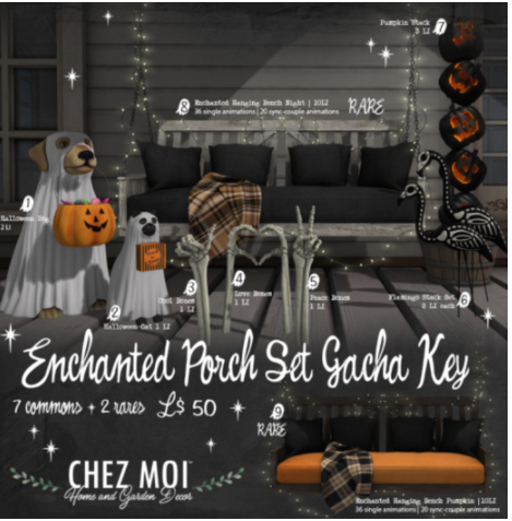 CHEZ MOI - Enchanted Hanging Bench Pumpkin RARE