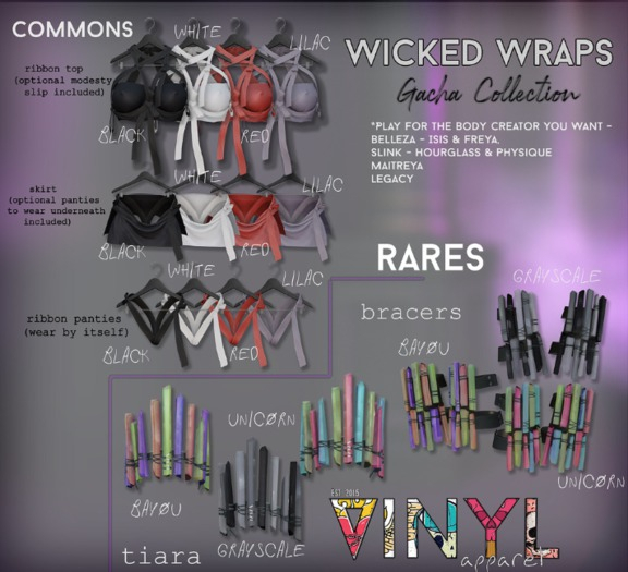 VINYL - Wicked Wraps GACHA Tiara Grayscale RARE