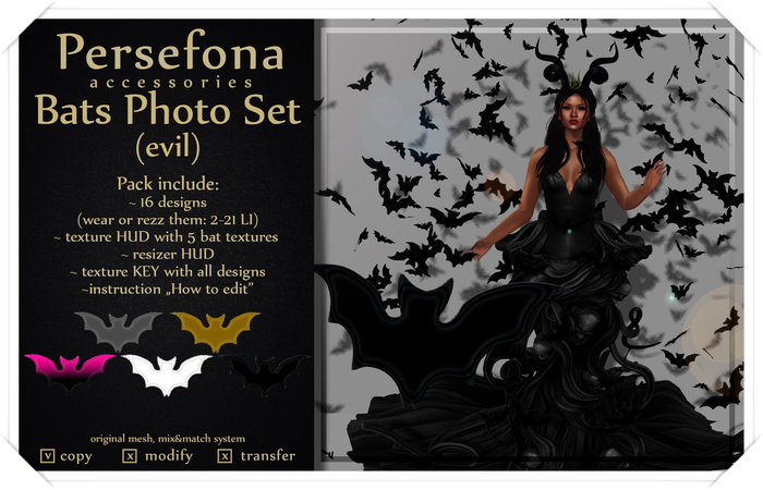 Persefona Bats Photo Set (evil)