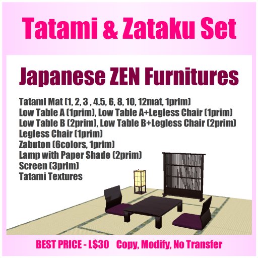 Tatami & Zataku Set (Japanese ZEN Furnitures)
