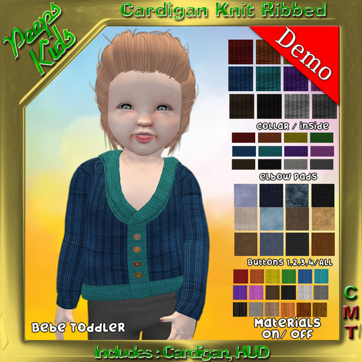 Peeps Kids Cardigan Knit Ribbed DEMO