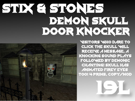 ~S&S~ Demon Skull Door Knocker (boxed)