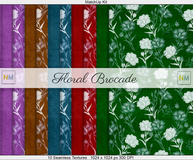 Foral Brocade Matchup Kit 10 Seamless Textures NM