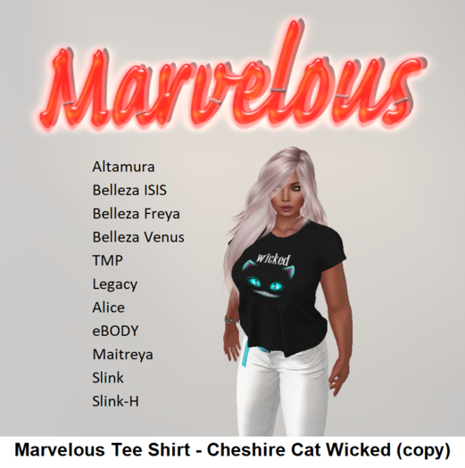 Marvelous Tee Shirt - CheshireCat Wicked(copy)