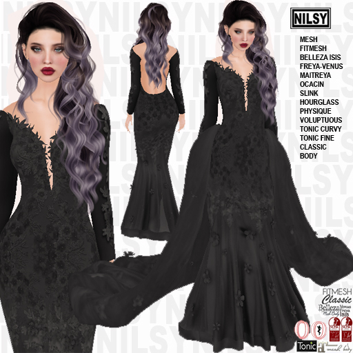 NILSY GOTH GOWN WITH TAIL,ALL BODIES