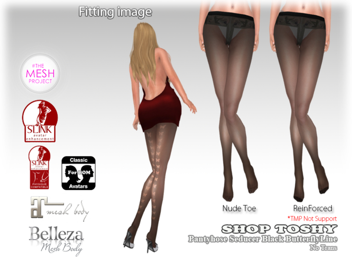 *SHOP Toshy*PantyHoseSeducerBlackButterflyLine