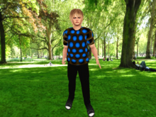 Mesh Men's Outfit-Blue Lattice