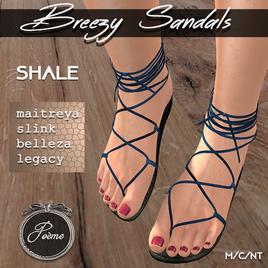 {Poeme} Black Breezy Summer Sandals