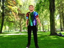 Light Swirls Mesh Men's Outfit