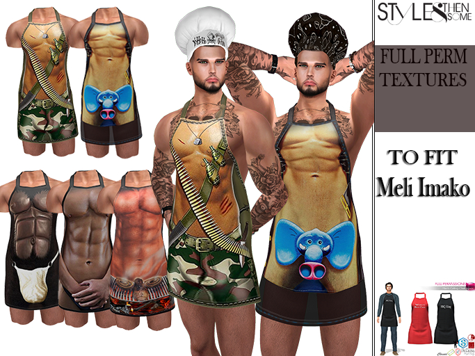 STYLES -Men's Grilling Chef Apron -Texture FULL PERM FAT2