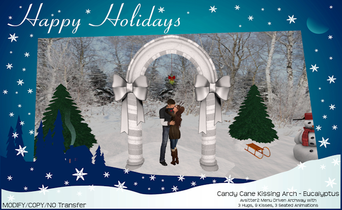 Candy Cane Kissing Arch - Eucalyptus