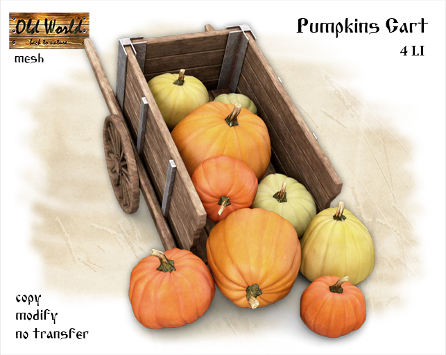 Pumpkins Cart - Old World - Medieval / Rustic