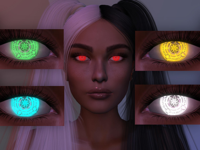 ~Ruby~ Eyes 7 glowing and rotating pentagram  - Mesh eyes