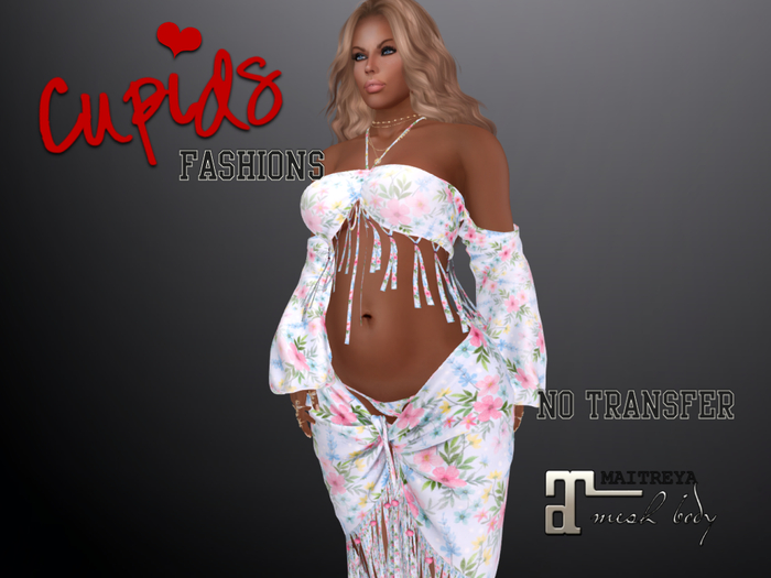 *CF* FRINGE SARONG DRESS MAITREYA PINK ROSE