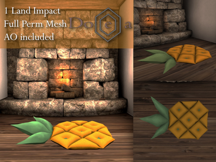 DollellA- Pinapple Cushion Rug Full Perm Mesh