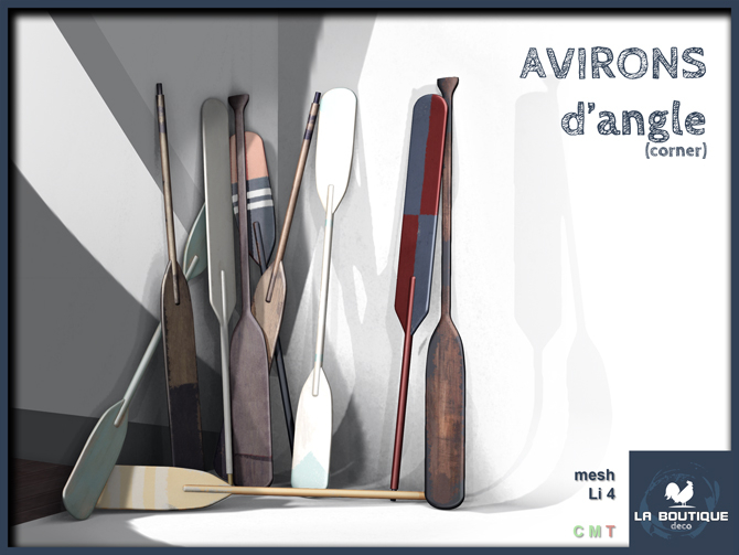 LA BOUTIQUE - avirons d'angle (corner oars)