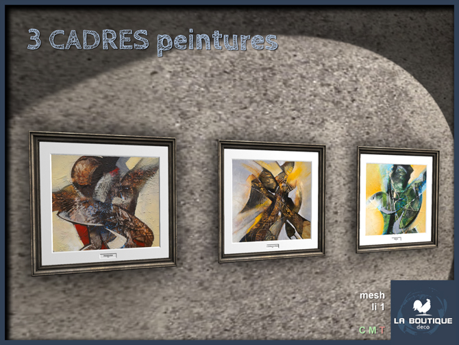 LA BOUTIQUE  - 3 cadres peintures II