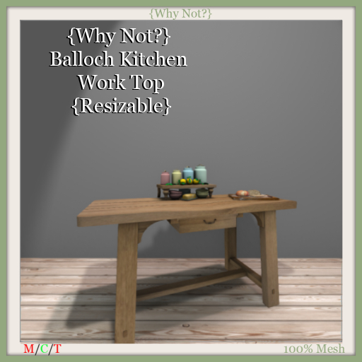 {Why Not?} Balloch Kitchen Work Top{Resizable}-Boxed