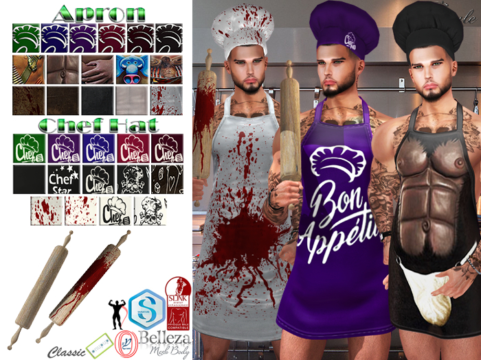 InStyle -Full Set Chief Cook- HUD Fatpack (Belleza Jake Slink Signature Gianni Ocacin Gamit)