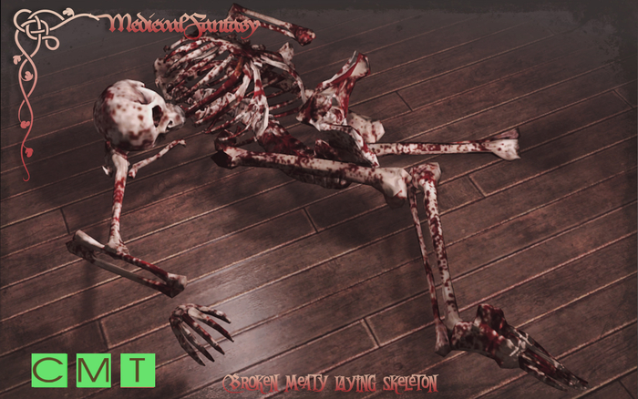 [MF] Mesh broken laying meaty skeleton corpse FULL PERM (boxed)
