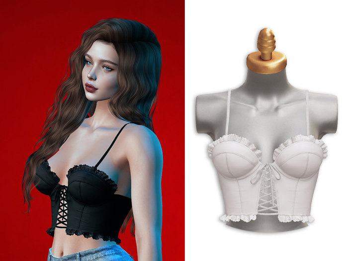 -Sorumin- Amy top SET -White-