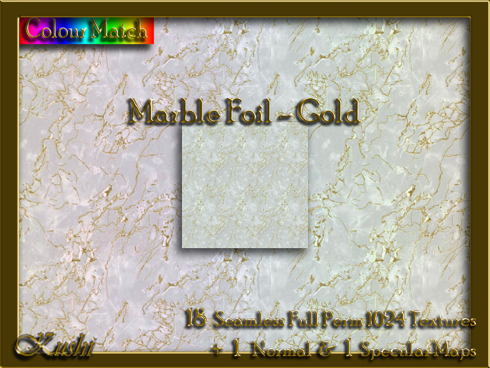 Marble Foil Gold Seamless Texture Set