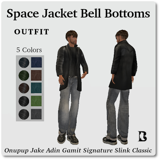 Space Jacket Bell Bottom Jeans Outfit 7 Sizes 5 Colors