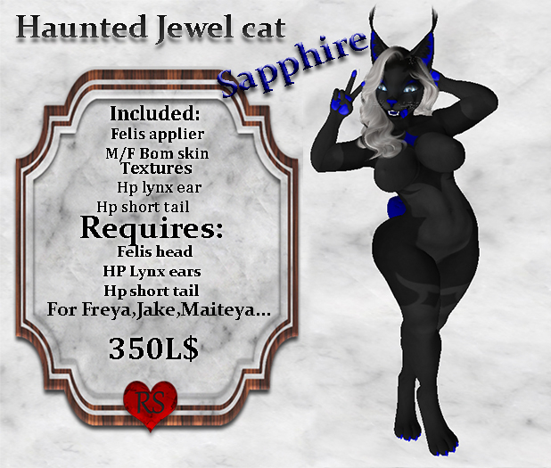 <RS>Haunted Jewel Cat- Sapphire