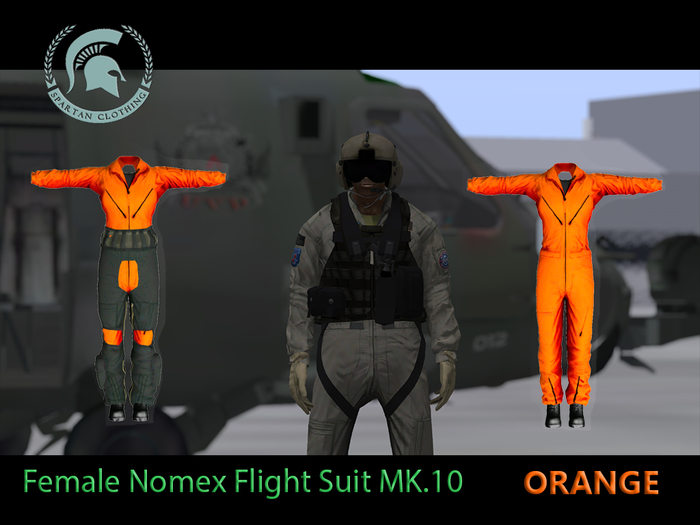 FEMALE - ORANGE  -NOMEX   Flight Suit  - BAG 6A1