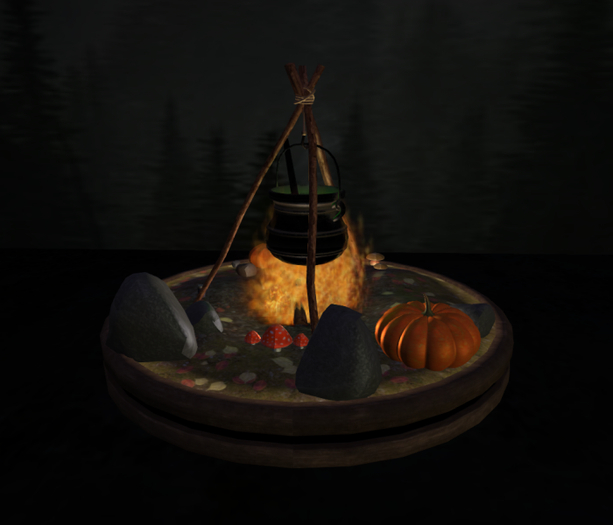 #Halloween Cauldron "Eye Soup" with Fire on/off