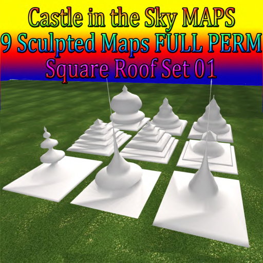 [FP] Original Square roofs 9 Maps 1 prim each full permission 