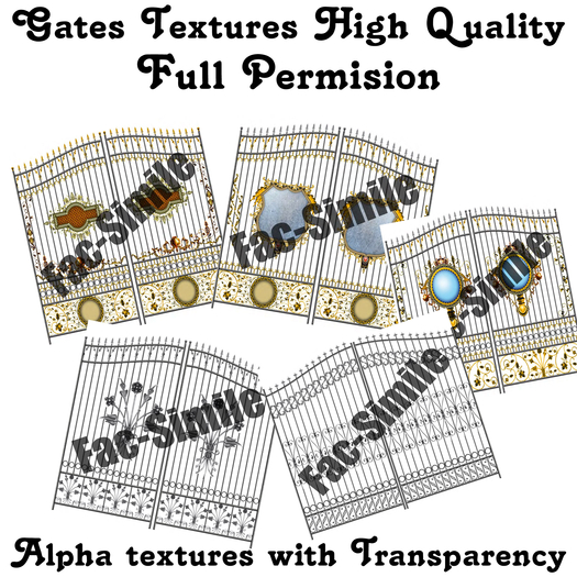 Second Life Marketplace - [FP] 5 Gates 2 doors Alpha Texture Full Perm ...