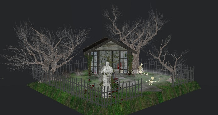romantic gravejard backdrop