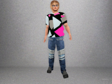 Men's Mesh Geometric T-Shirt #1