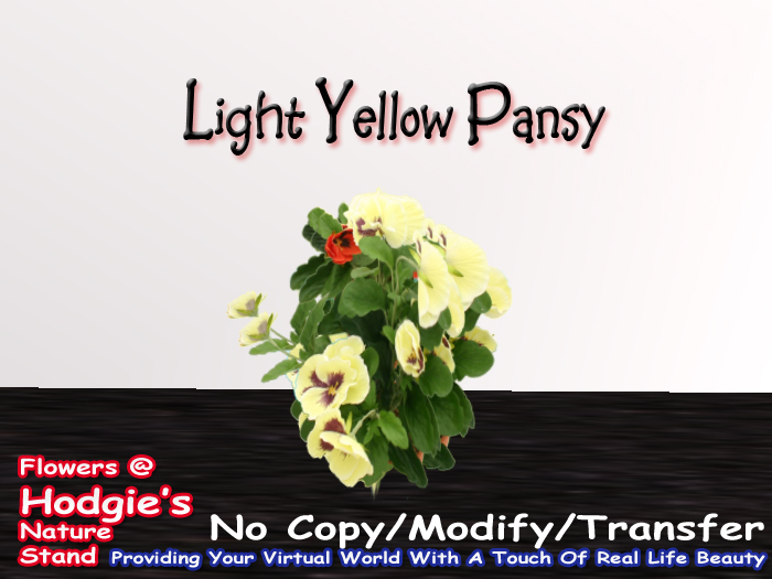 Pansies (Light Yellow)(One Prim Sculpty Plant)