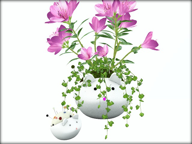 [AE] Garden Store. - Mouse Pin Cushion Flower Planter  White