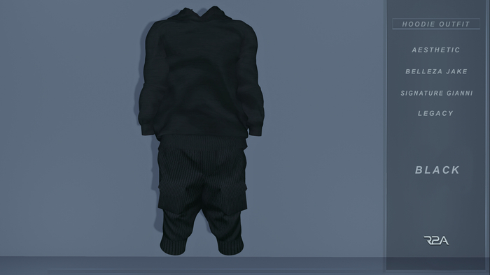 R2A- HOODIE OUTFIT BLACK