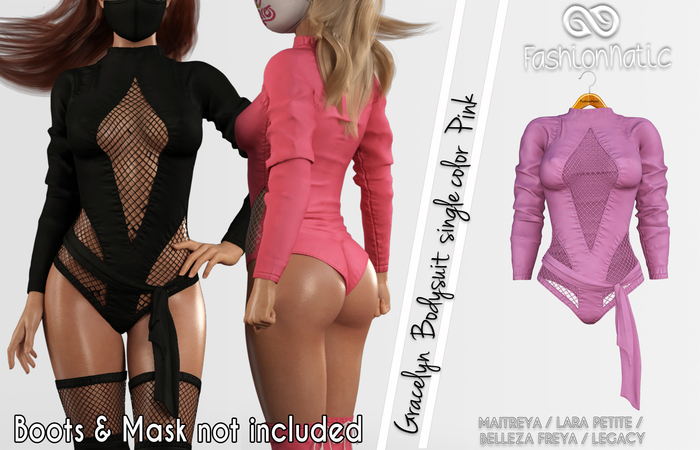 FashionNatic - Gracelyn Pink Bodysuit - Maitreya, Lara Petite, Belleza Freya, Legacy