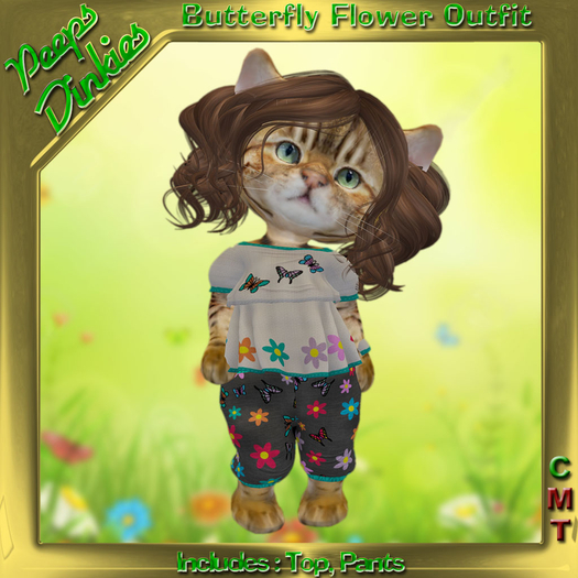 Peeps Dinkies Butterfly Flowers Outfit