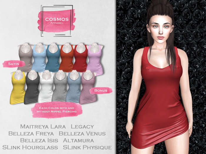[COSMOS] Hailey Bodycon Dress Satin / 9+3 Colors