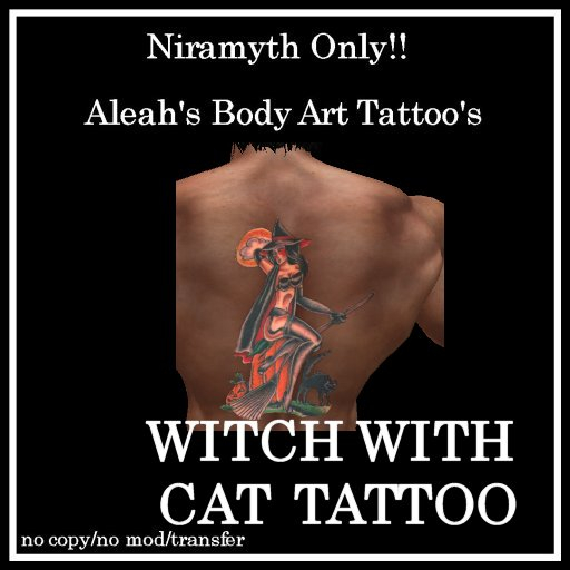 WITCH WITH CAT BACK