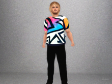 Mesh Men's Patterned T-shirt S #18
