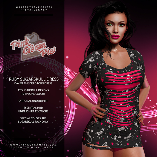 Ruby Ripped Dress [Sugarskull Pack] - Maitreya (+Petite) • Freya • Legacy