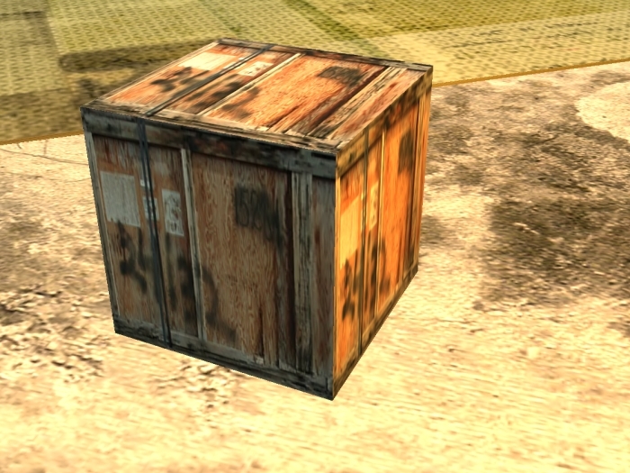 Old wooden crate seat - with animated warming by the fire pose :)